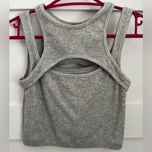 Garage Heather Gray Ribbed Tank Top